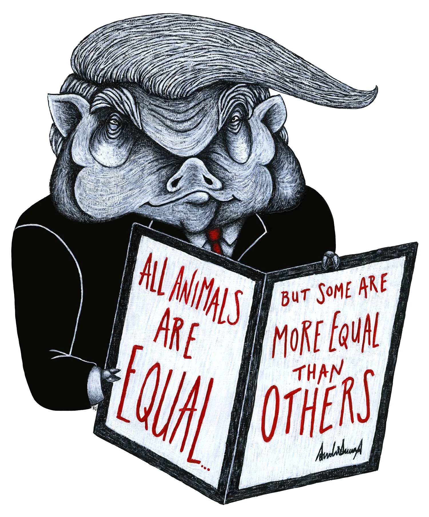 “The Executive Order”
acrylic on board