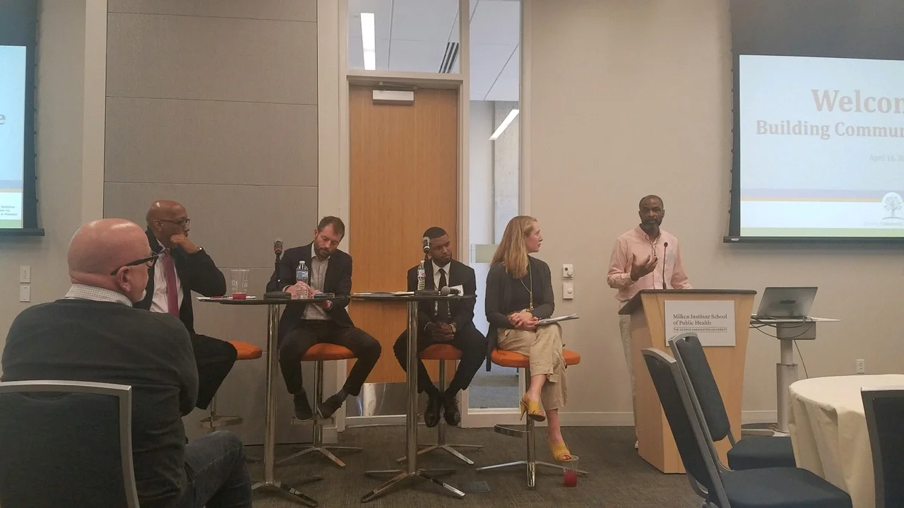 ECIn team members matt biel (second from left) and travis spencer (third from left) on bcr’s supporting fatherhood panel. april 16, 2019.