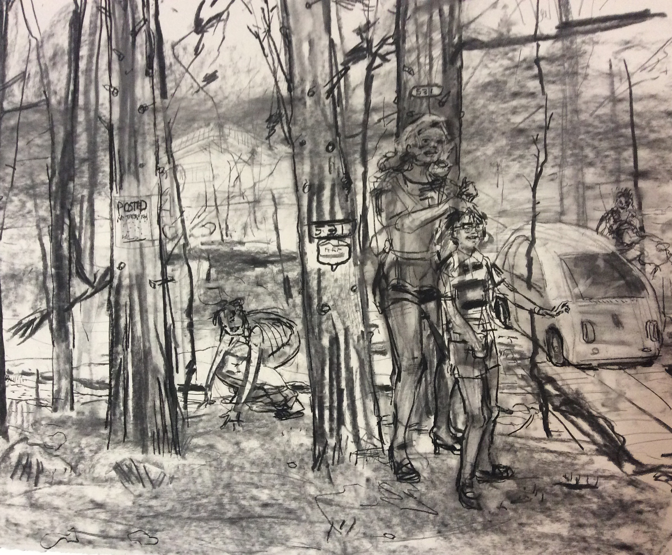 Road Trip Piss charcoal 28 by 40 inches 2016.jpg