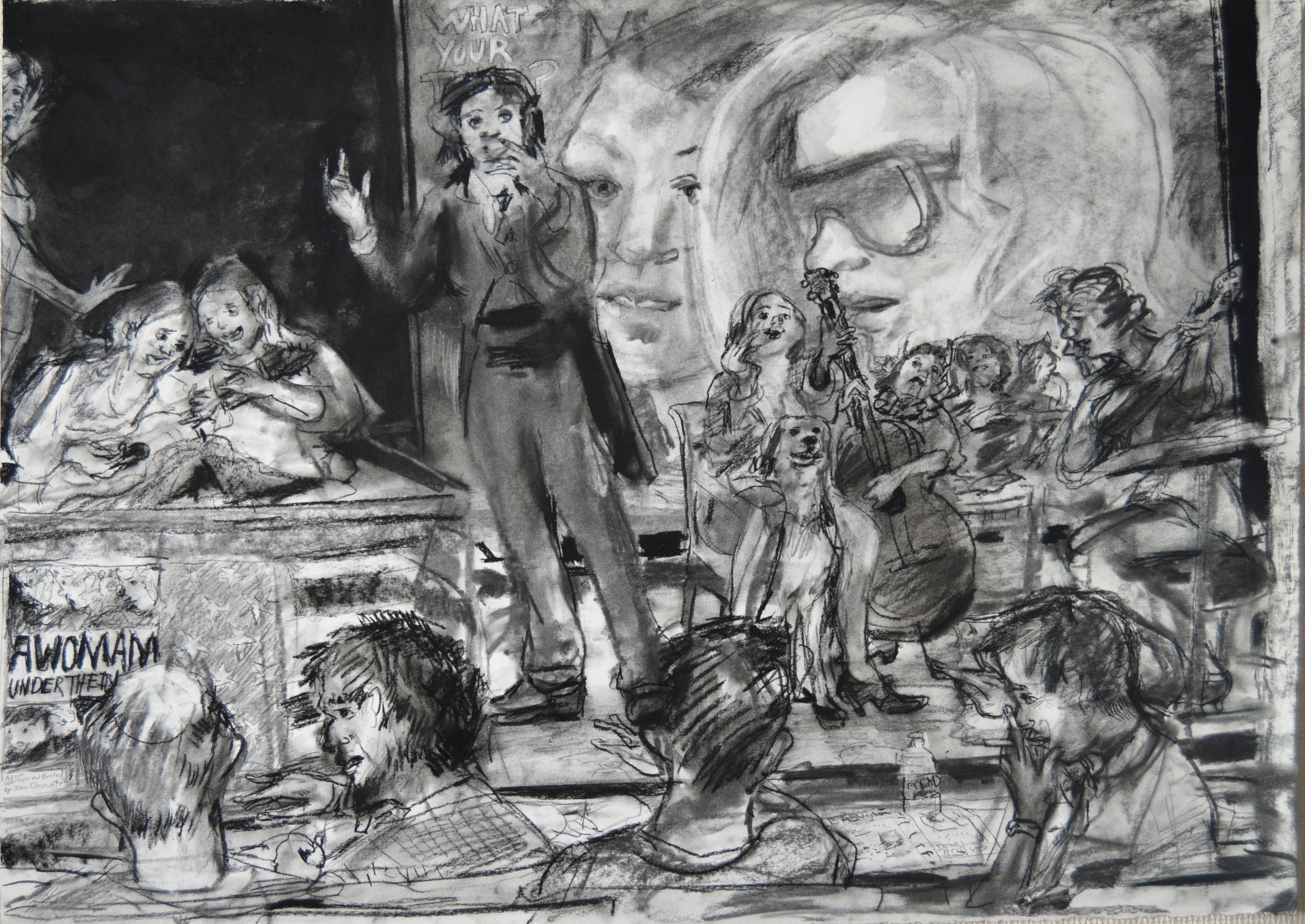 Gena Lecturing charcoal 28 by 40 inches 2015.jpg