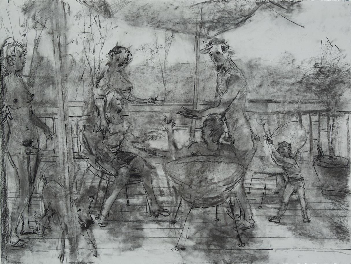 on Deck charcoal 28 by 40 inches 2015.jpg