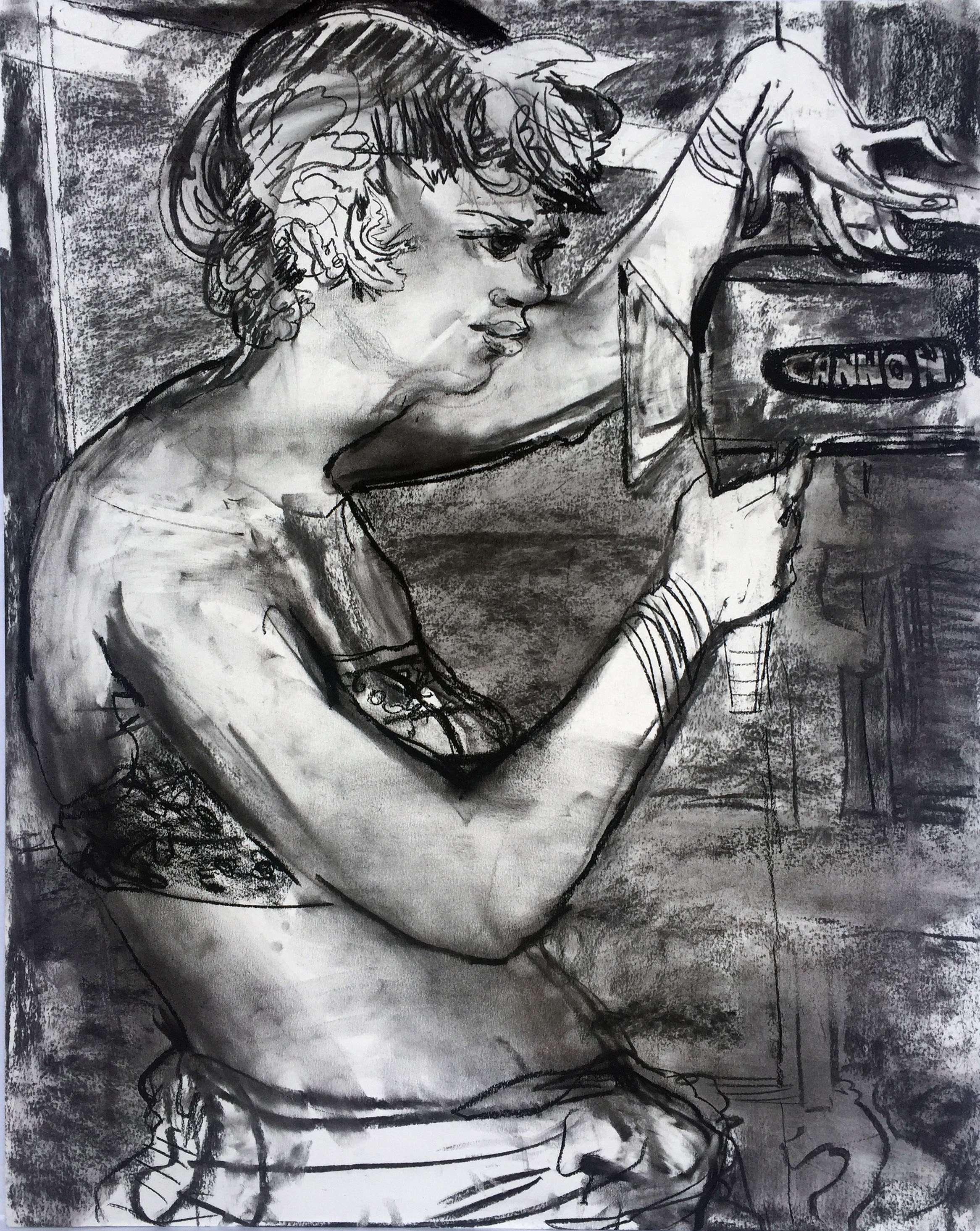 Camera Mom J Baker18 by 24 inches charcoal on paper 2017.jpg