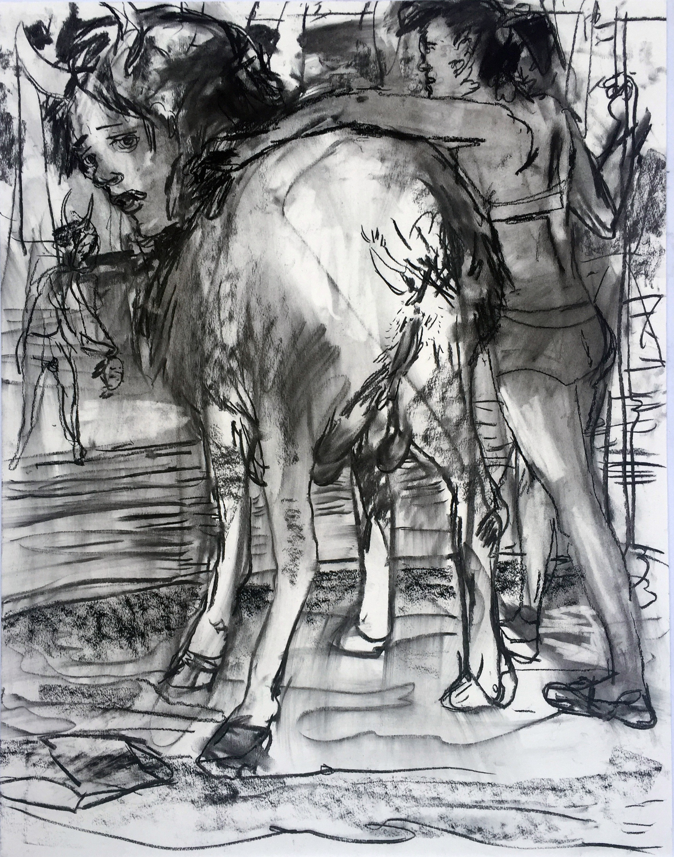 Horny Goatlady 18 by 24 inches charcoal on paper 2017.jpg