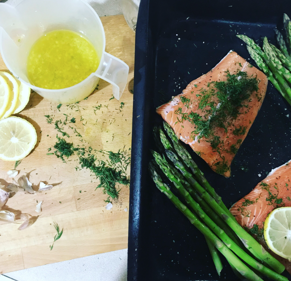 Baked Salmon and Asparagus 