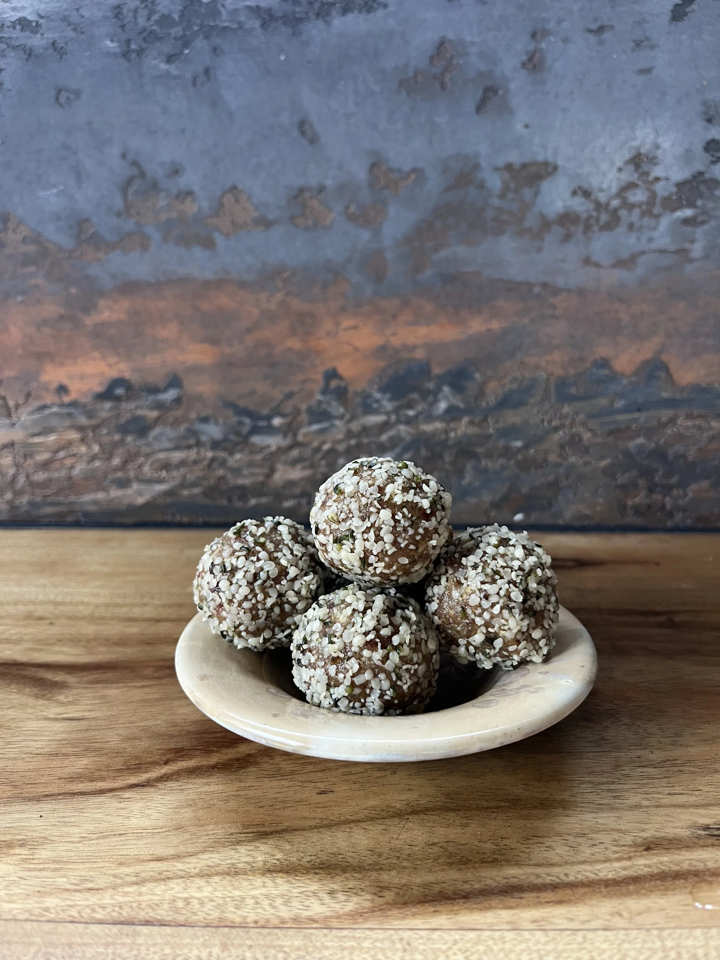 Salted Caramel + Tahini &amp; Hemp Protein Balls 