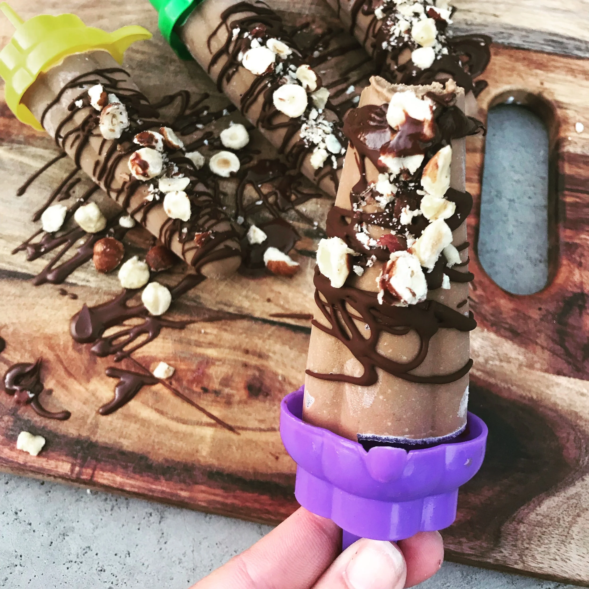 Choc Hazelnut and Avocado Ice creams 