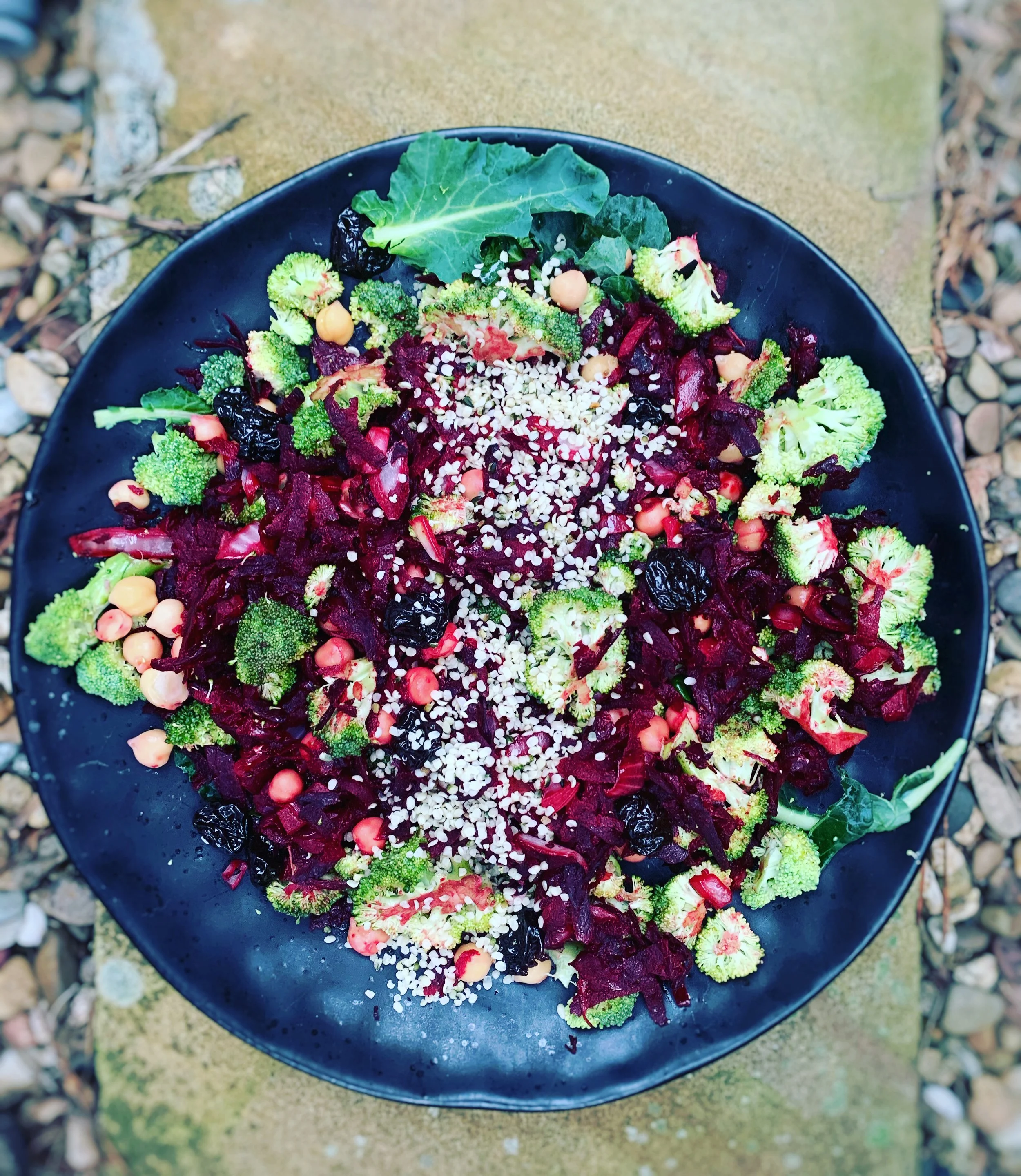 Warm Beetroot, Chickpea and Broccoli Salad 