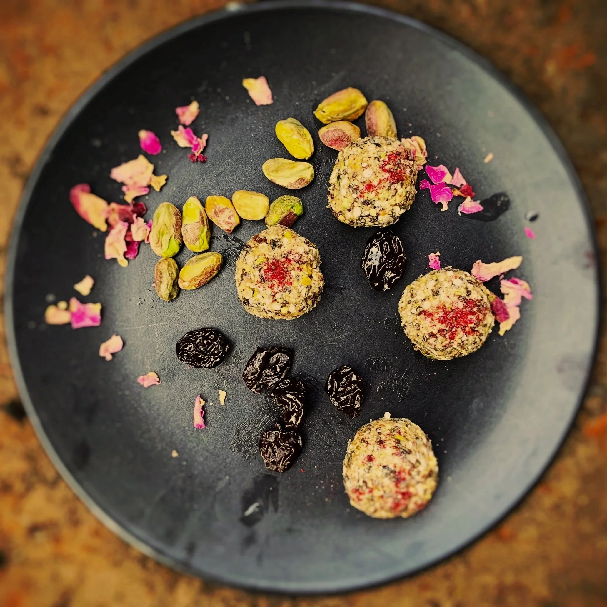 Sour Cherry and Pistachio Christmas Balls