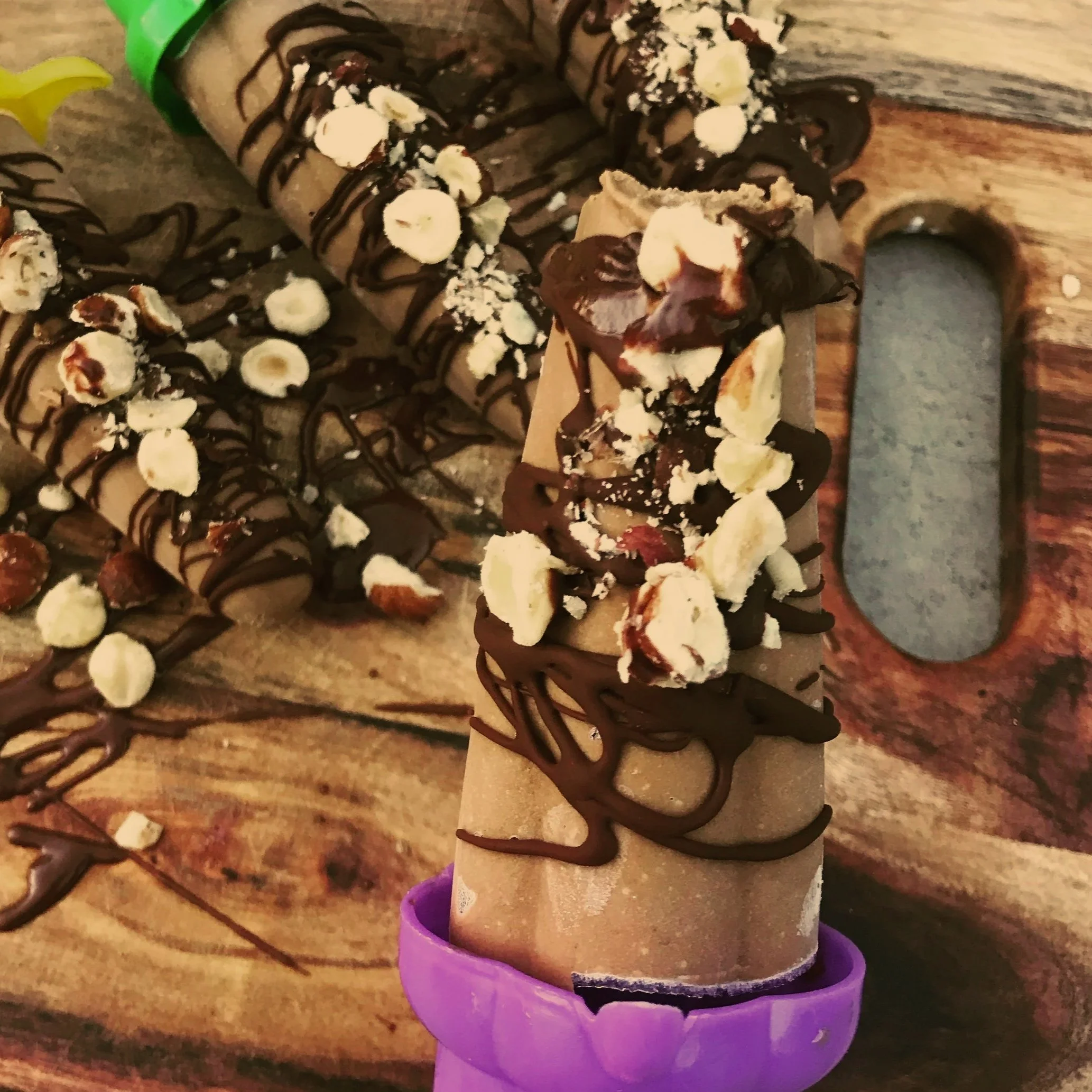 Choc Hazelnut and Avocado Ice creams 