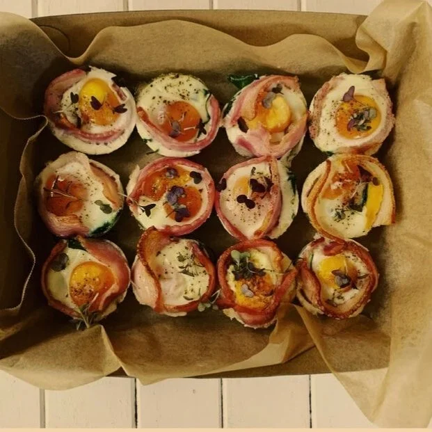 Bacon, Egg & Spinach Cups