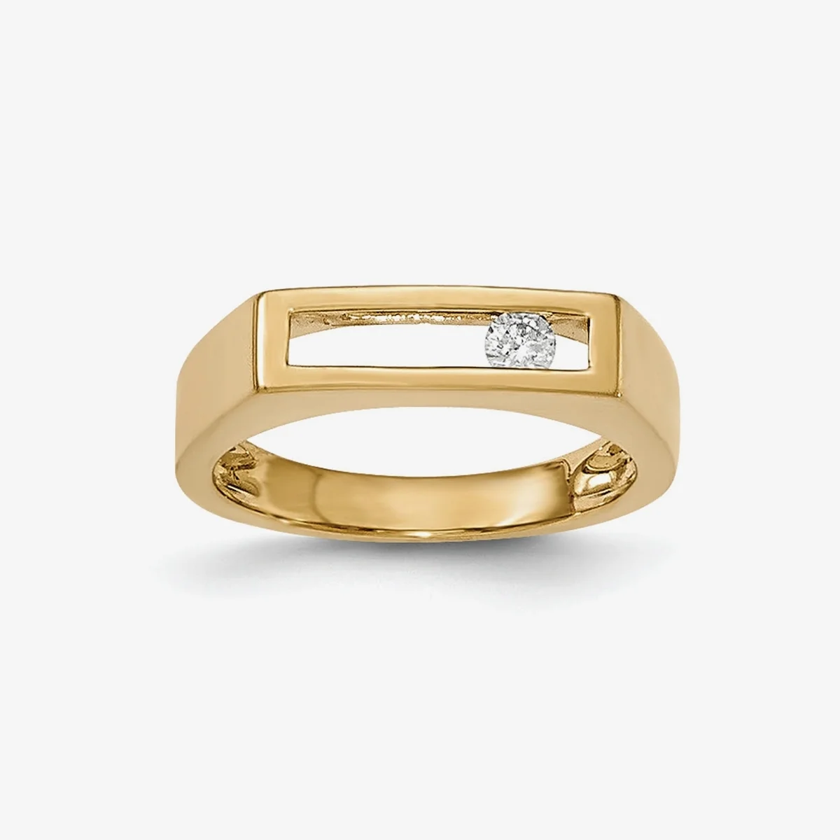 Sliding Diamond Signet Ring