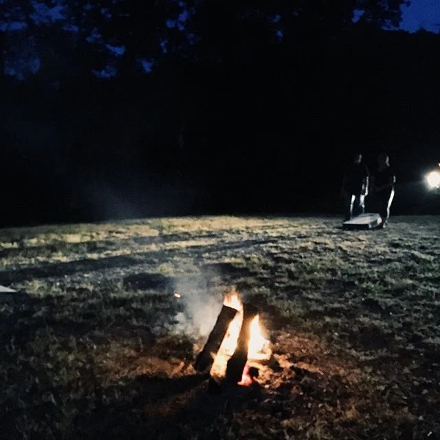 Late night corn hole and bonfire with family. It's a good life.