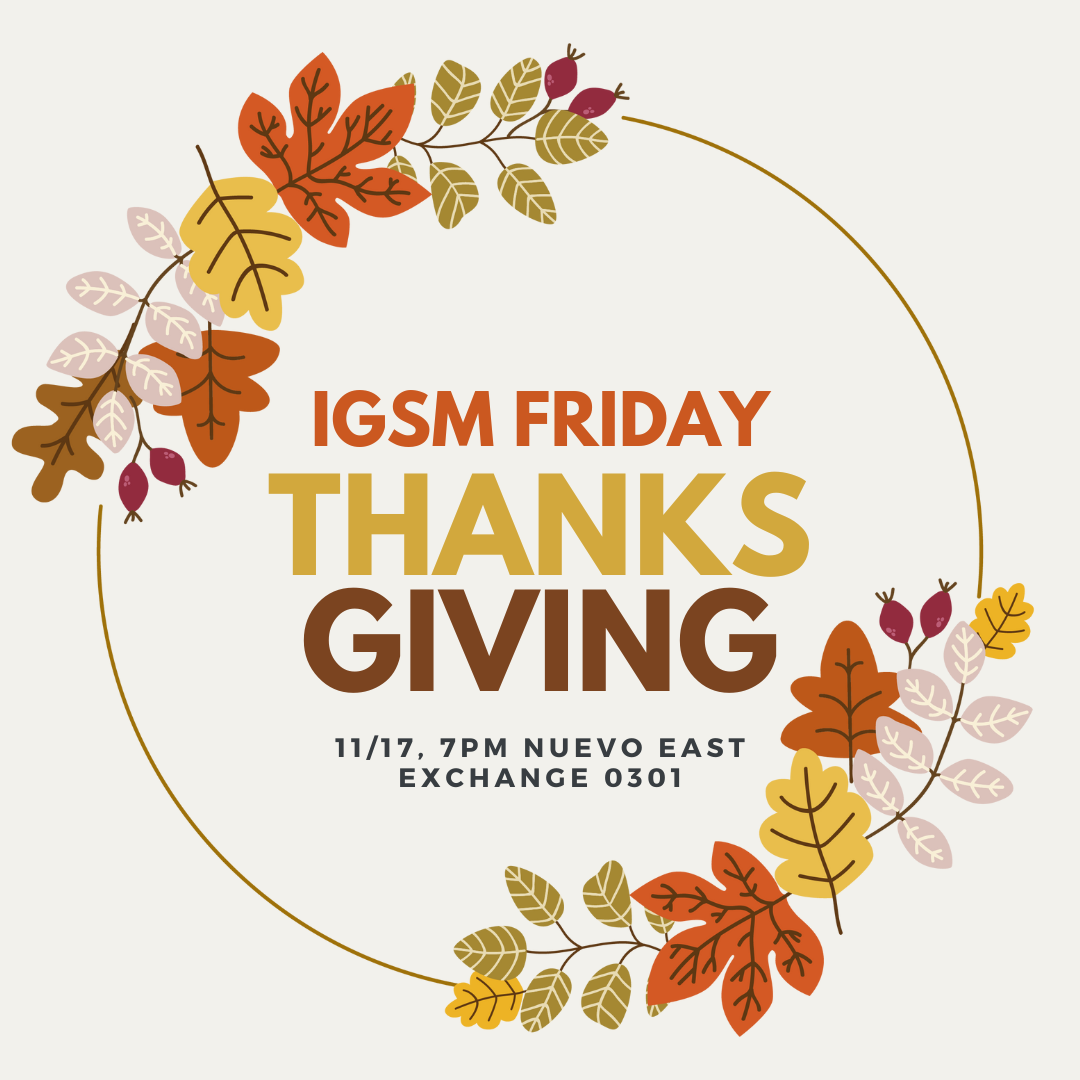 IGSM Friday & Thanksgiving Bible Study