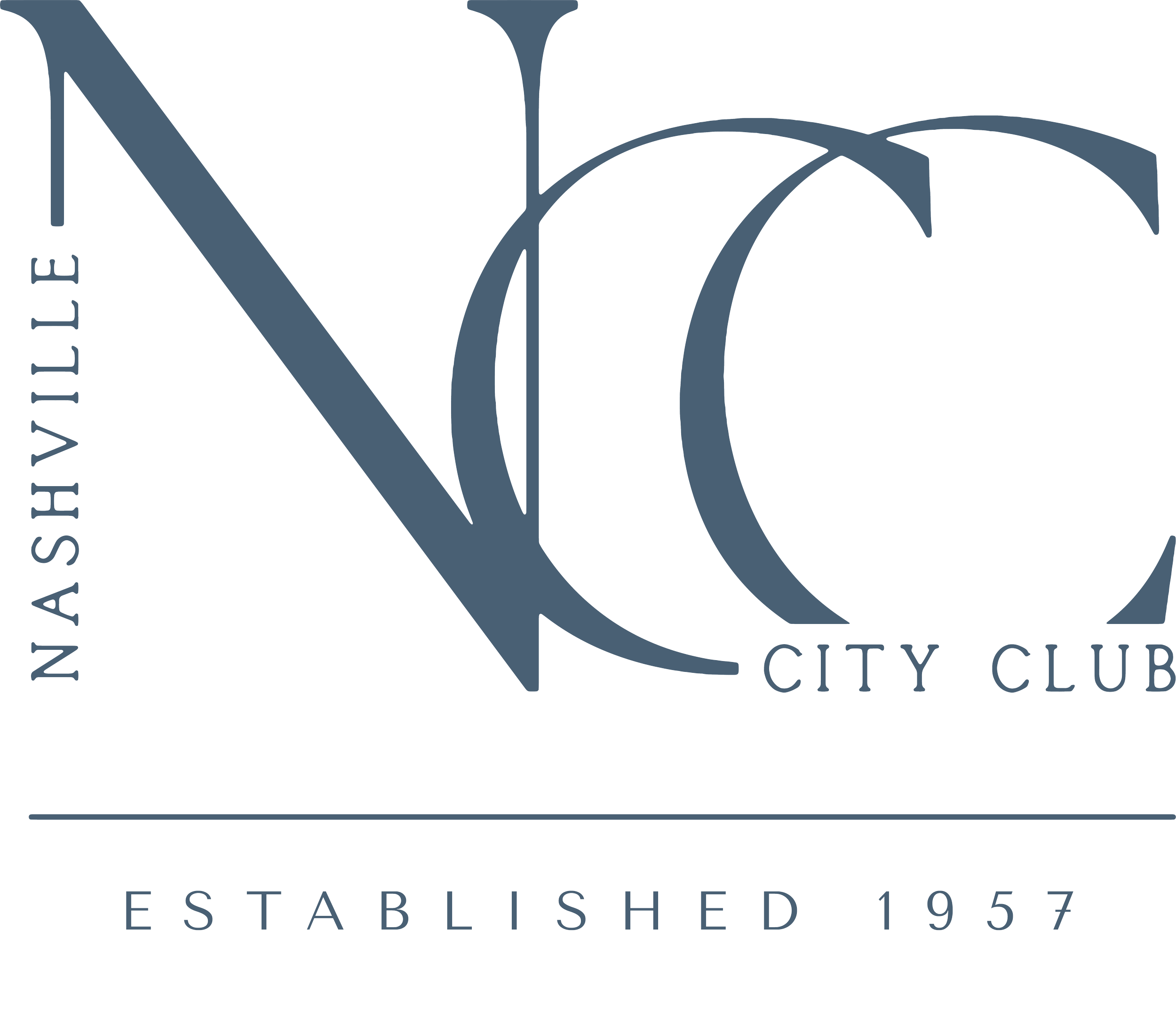 Logo of Nashville City Club featuring stylized initials 'N', 'C', and 'C' with the words 'Nashville City Club' and 'Established 1957'.