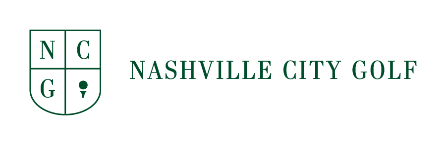 Nashville City Golf logo featuring a shield with the letters N, C, and G, and a golf tee icon.