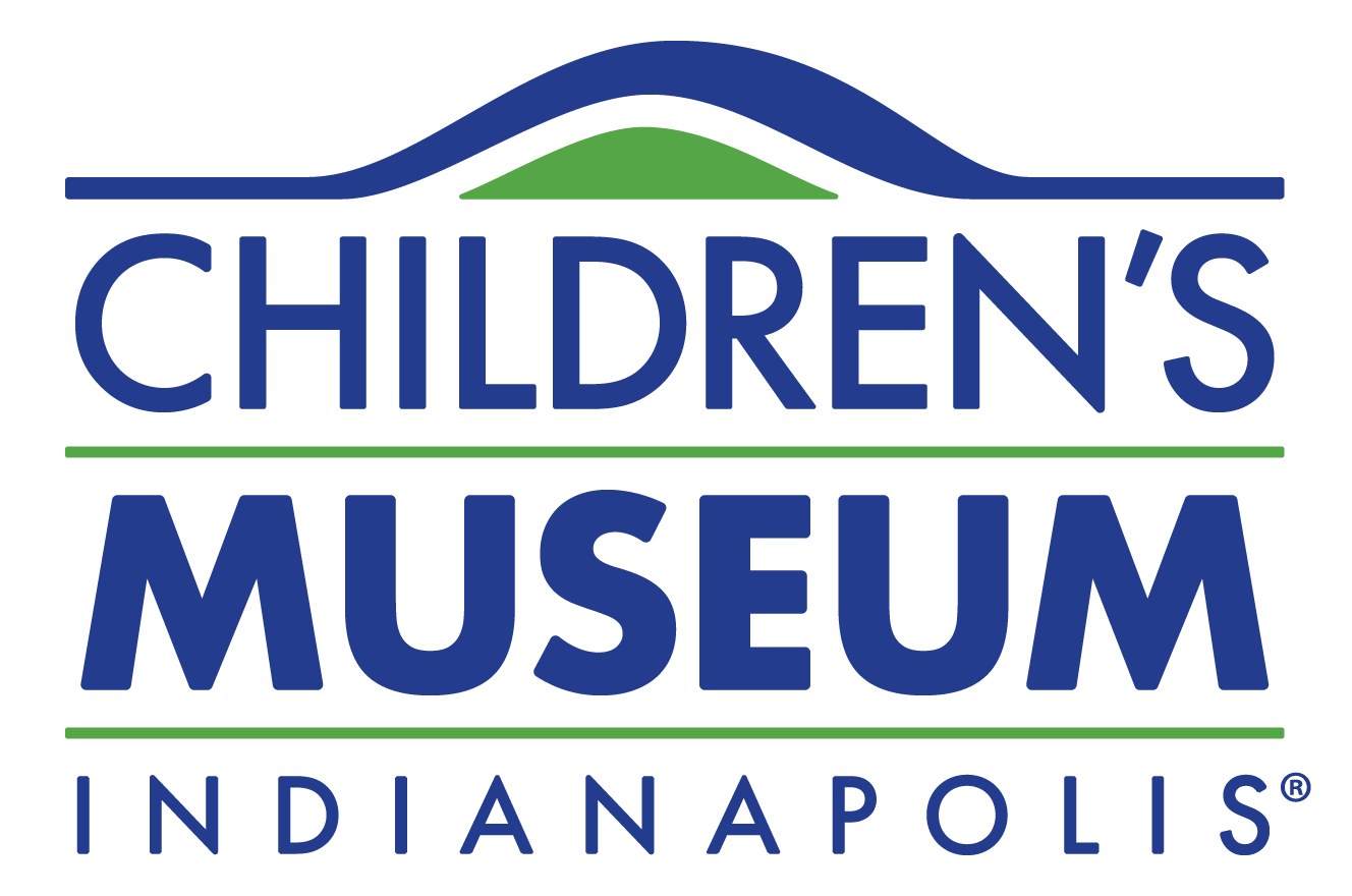 Logo of Children's Museum Indianapolis with a stylized blue and green design