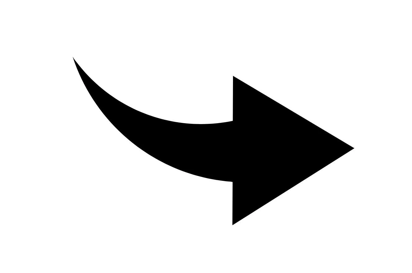 Black arrow pointing to the right on a white background.