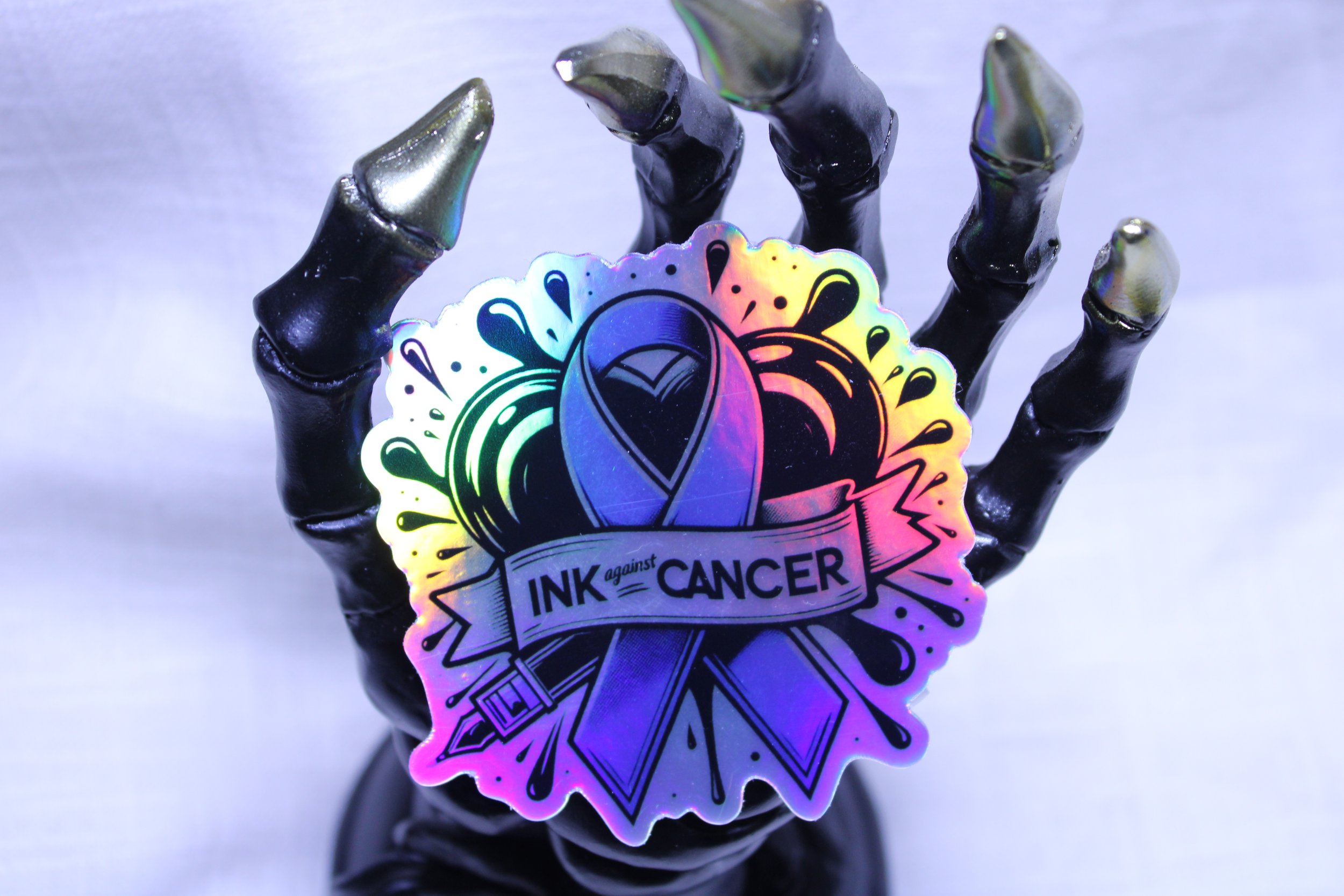 Blue Cancer Ribbon - Foil Background