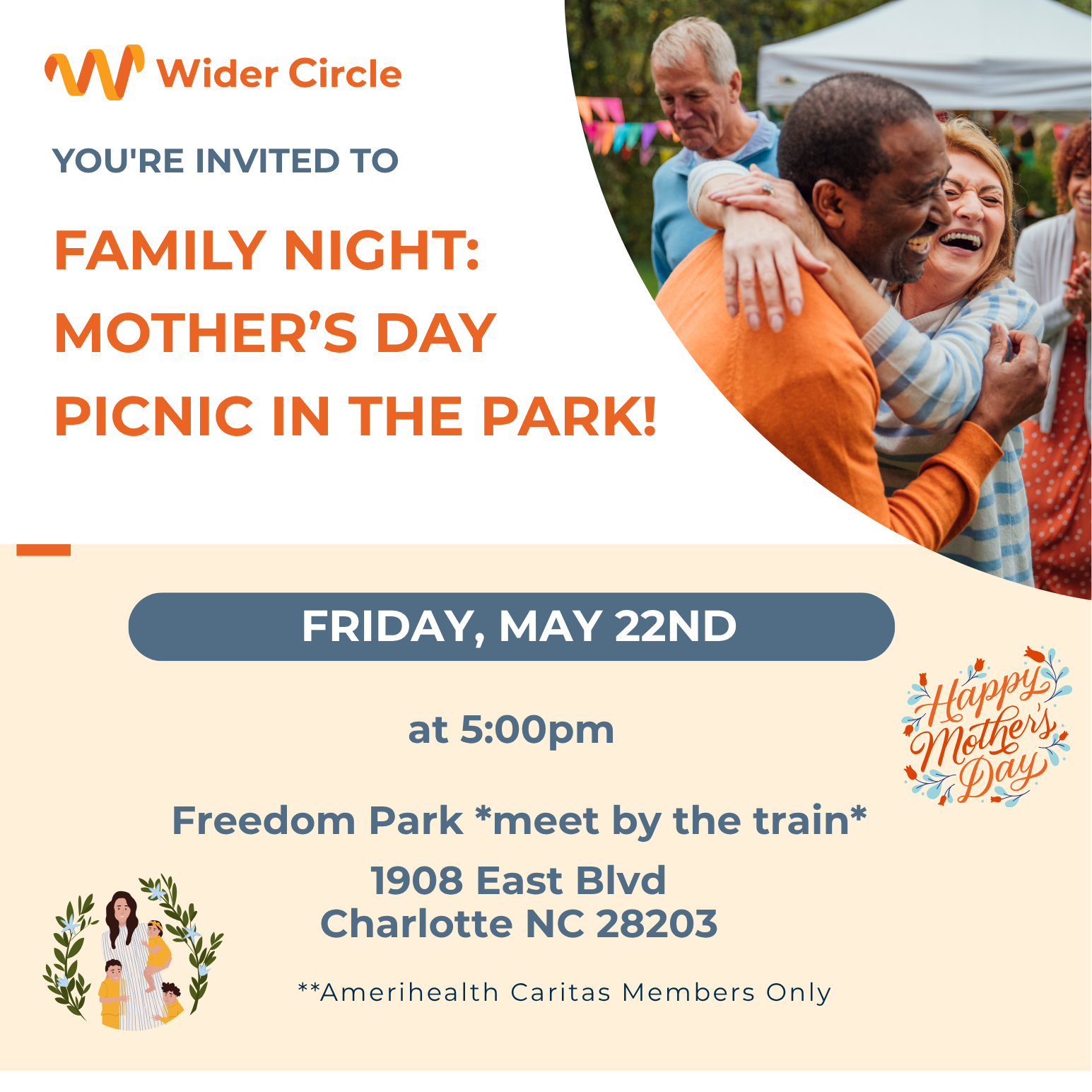 Wider Circle Presents: "Family Night: Mother's Day Picnic In The Park!"