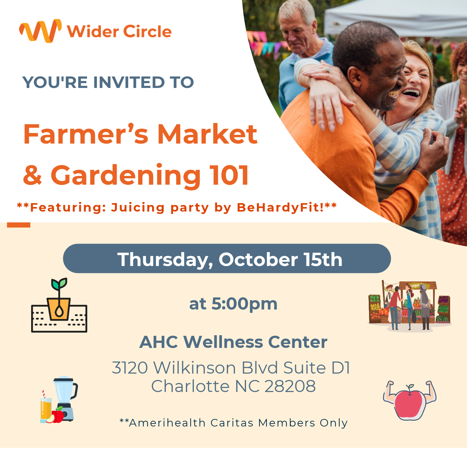 Wider Circle Presents: "Free Farmer's Market & Juicing Party!"