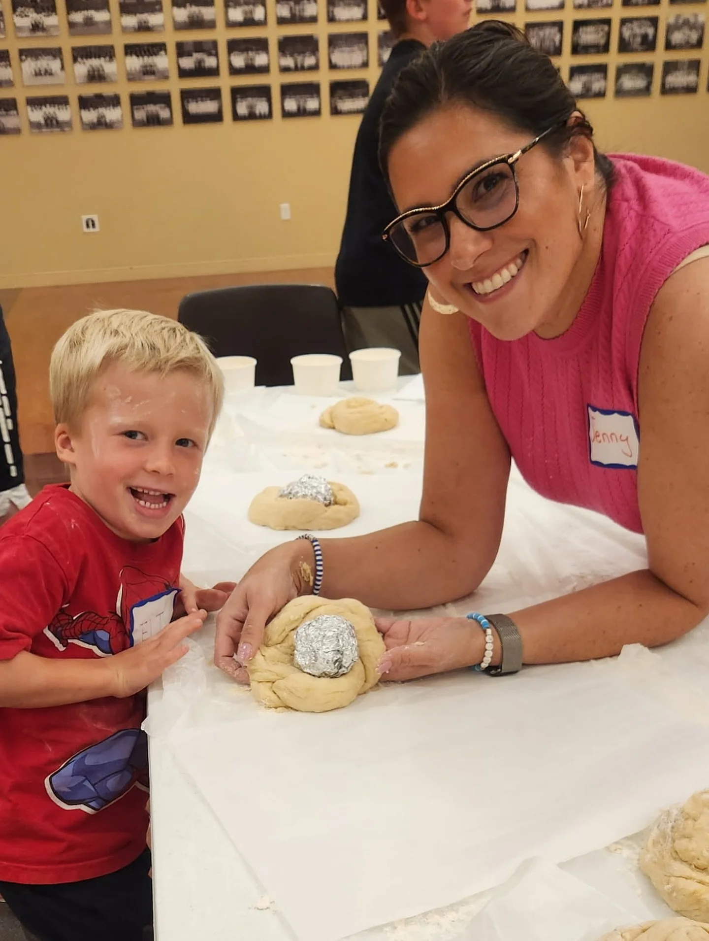 My job is so fun! Another successful challah class under my belt. Thanks for having me, @uhcstl ! #challah #roundchallah #kidsinthekitchen #cookingwithkids #jewishcooking #shanahtovah