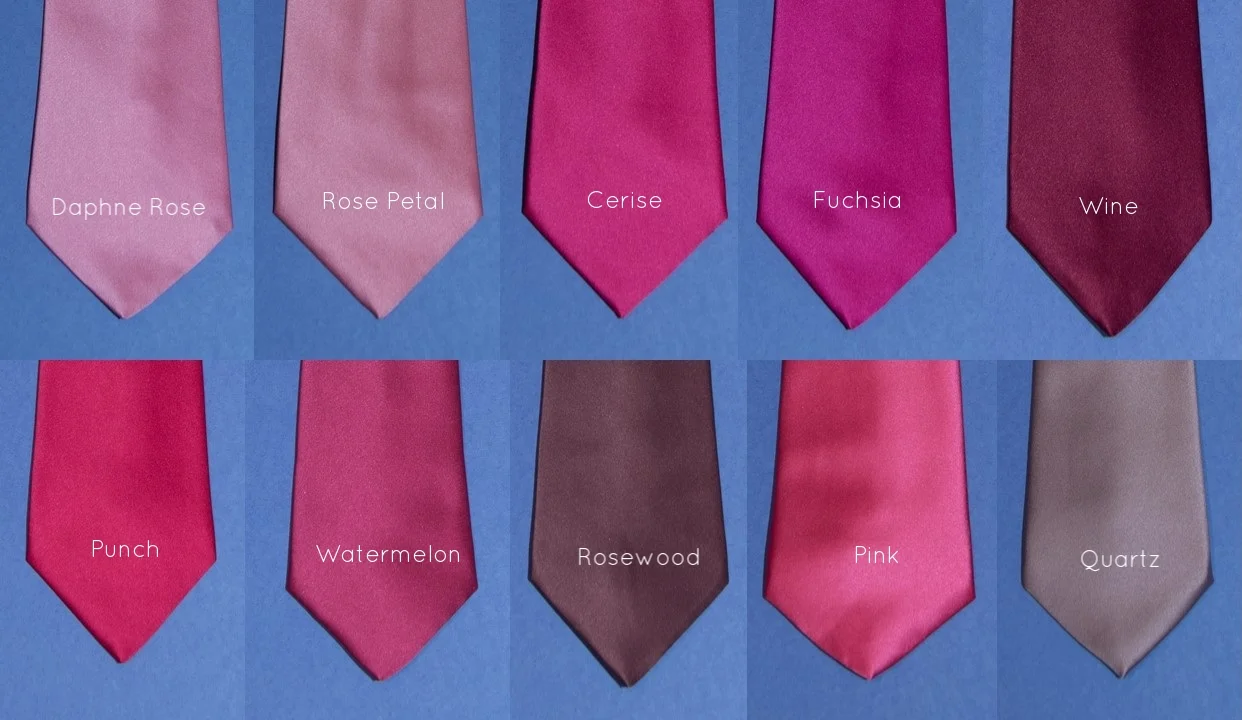 Solid Slider Tie - Dark Pinks