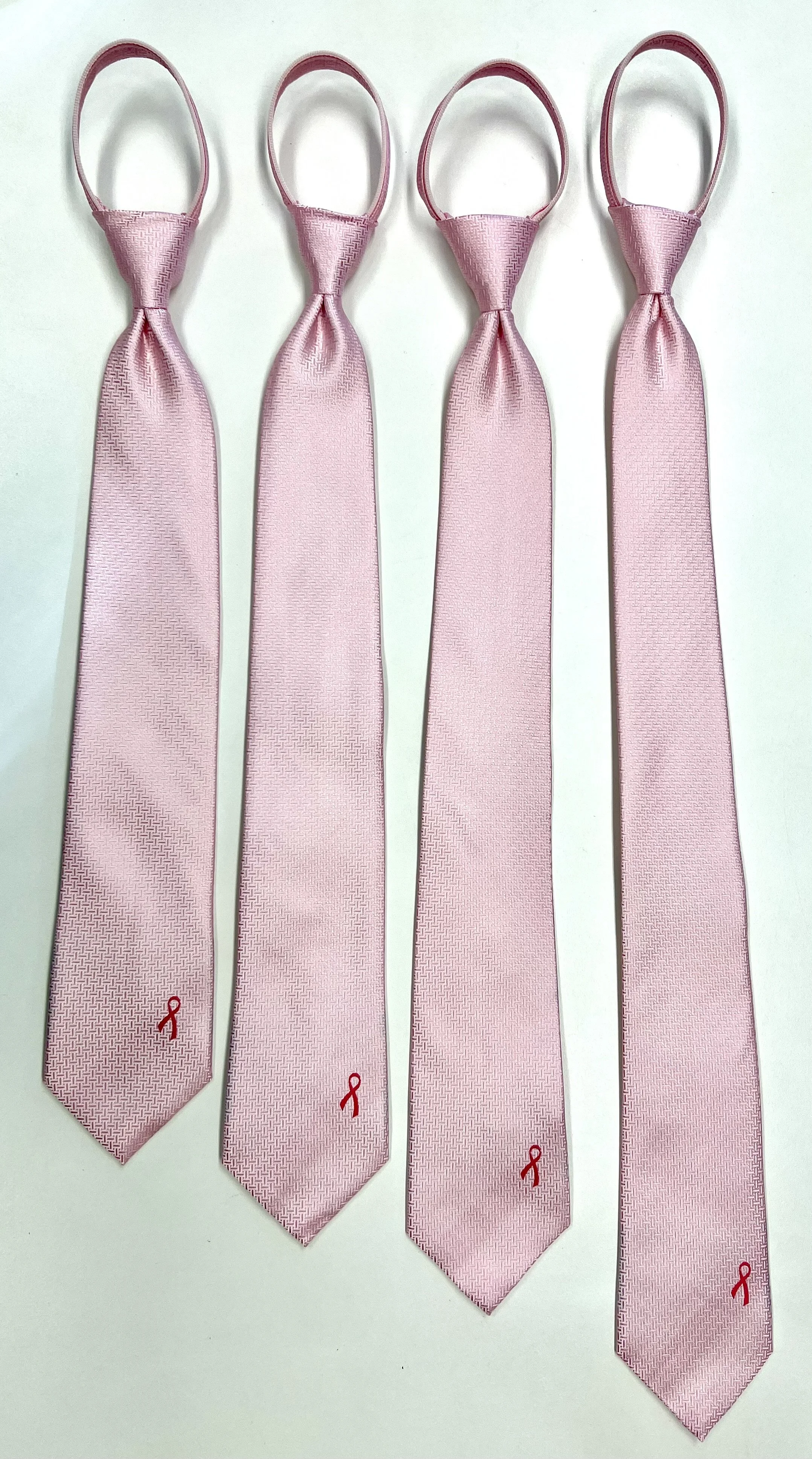 Pink Ribbon Zipper Tie