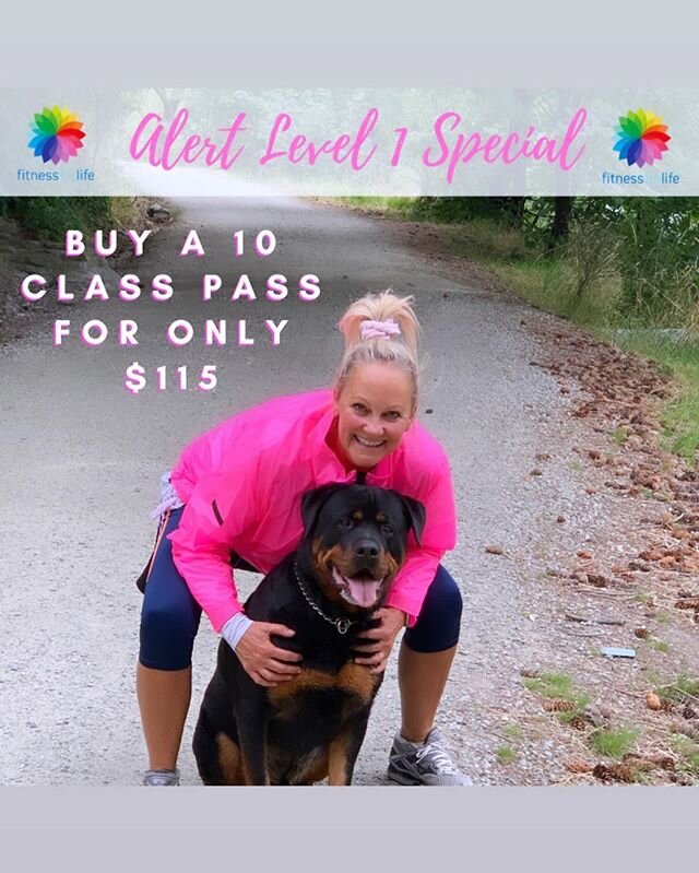 🌟🌟💥😍🙌Woohoo! We're in Alert Level 1 from midnight tonight and to celebrate we're offering 10 class passes for only $115! 💥😍🙌
That's a saving of $20 per card! 🤩🥳🤩
T&amp;C's...
Maximum 3 x 10 class passes (or 30 classes per person). Passes m