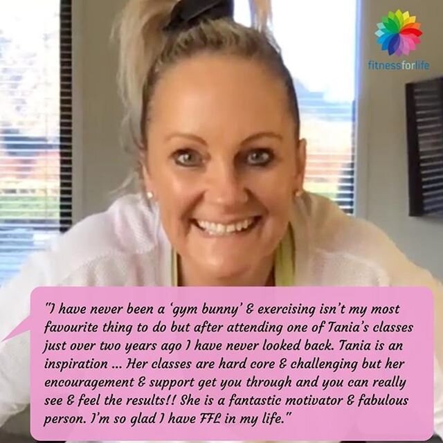 I just LOVE seeing your great results from classes and hearing how Fitness for Life has changed your lives. I have THE BEST job in the world and I LOVE working with you all! xx 🌟 😍 💪 🏃&zwj;♀️ 🤸&zwj;♀️
&quot;I have never been a &lsquo;gym bunny&r