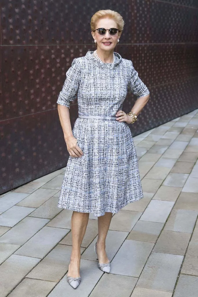 womensweardaily :
Carolina Herrera Presents Spring
Collection in San Francisco
Photo by Drew Altizer
I mean, just…I hope Kaarin and I age this gracefully. Ms. H. looks absolutely fabulous.