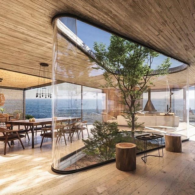 How nice would it be to have this atrium in the middle of your dining room?!?