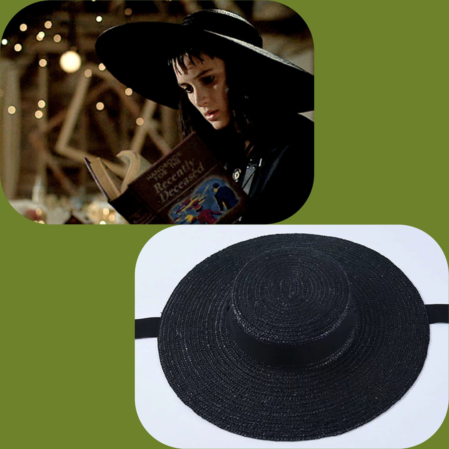 The Lydia Deetz Wide Brimmed Hat — Vixen Kitty Vintage display picture 1