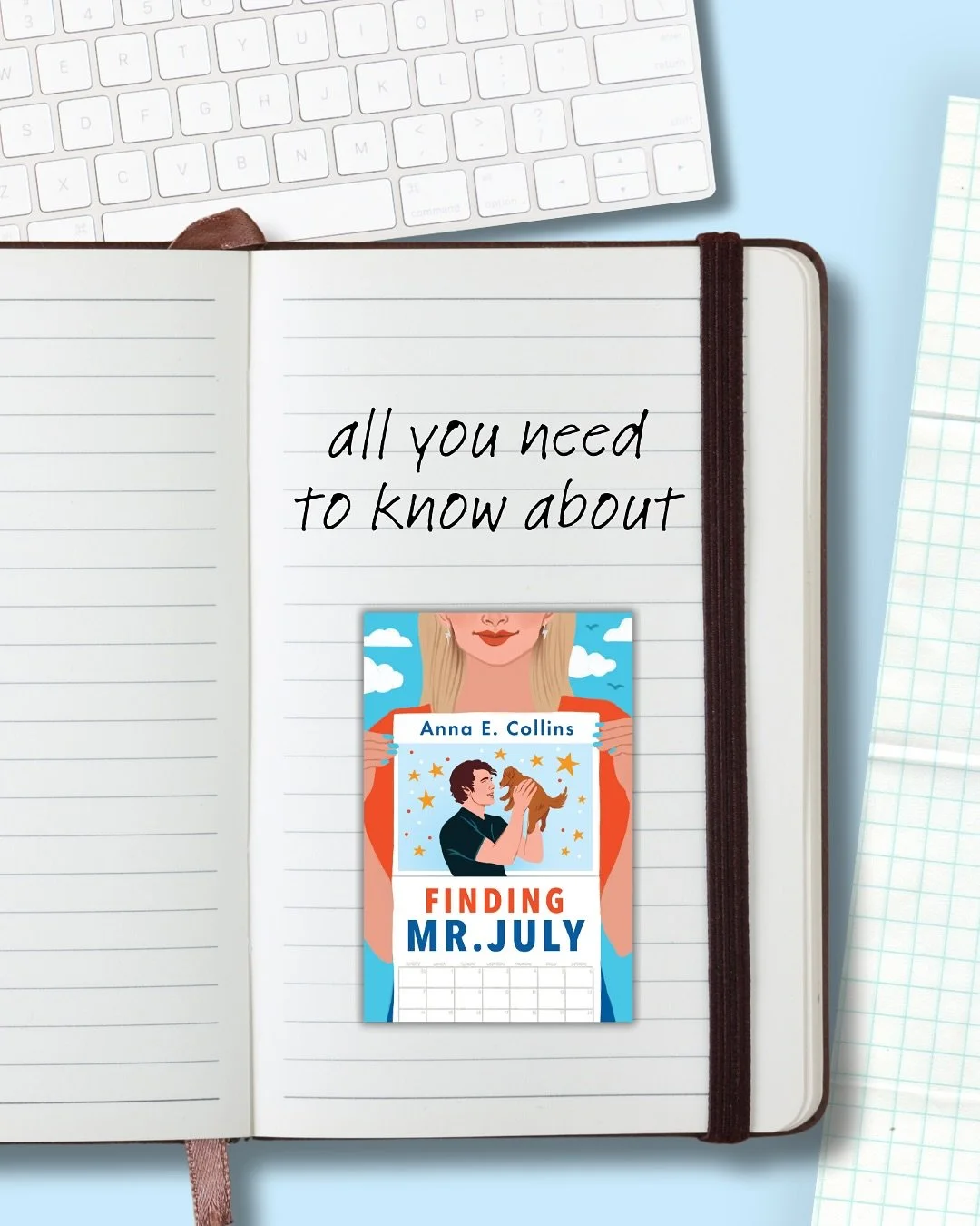 I see some new people here so check out this primer for my latest romcom, Finding Mr. July. 🐾❤️📸✈️

If you like the sizzling will-they-won&rsquo;t-they of an office romance, plenty of dogs, and characters starting over in their 30s - check it out. 
