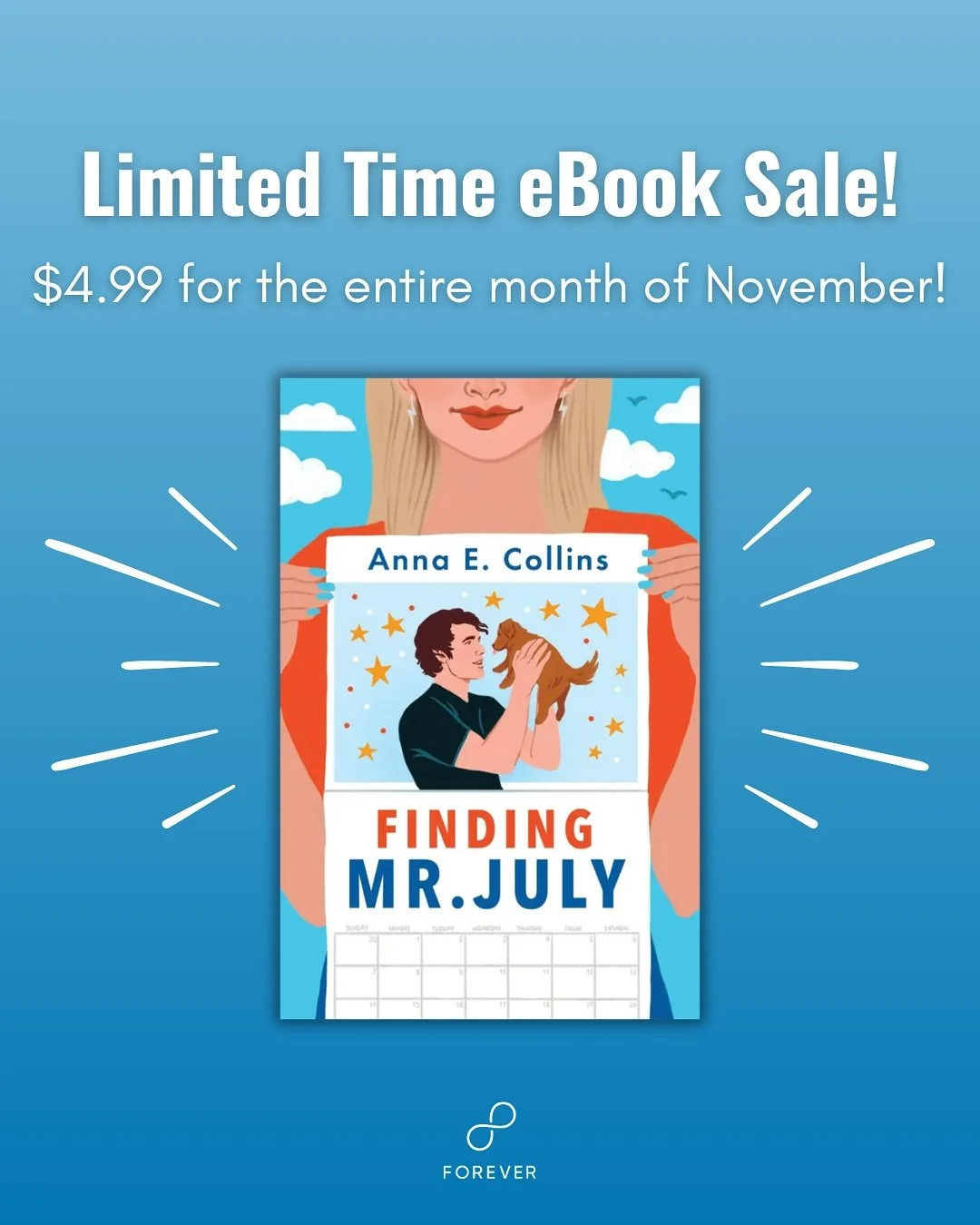 ⭐️ SALE ⭐️ For the whole month of November, the ebook of FINDING MR. JULY can be yours for only $4.99.
Come and get it! 😉

#booksale #readnow #romcombooks #workplaceromance #oppositesattract #romancetagram