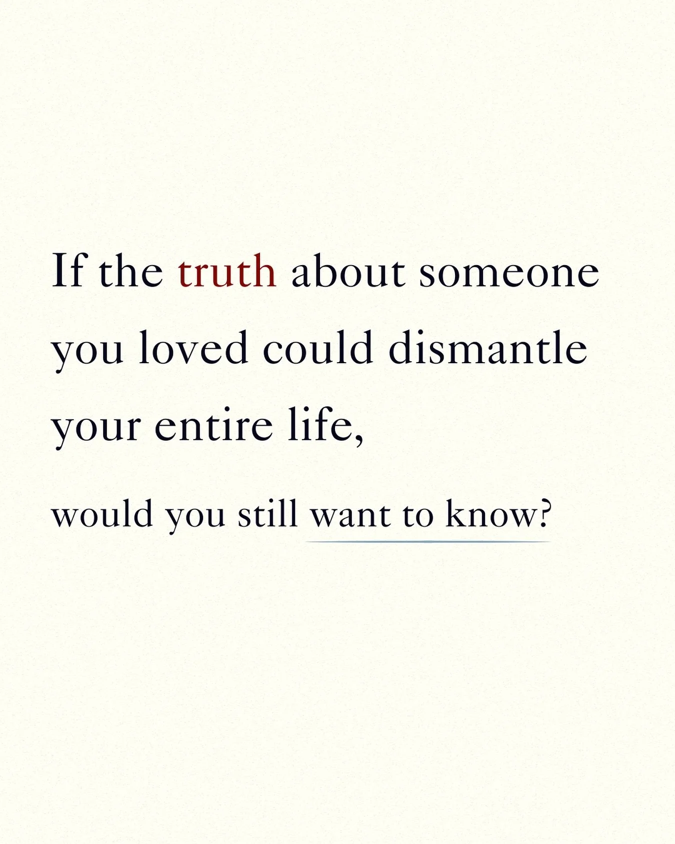 Some truths heal. Some destabilize. Some do both.
I&rsquo;m curious what you think. 

Would you want to know or protect the story that shaped you?

#emotionalhonesty
#truthandlove
#complexfeelings
#selfreckoning