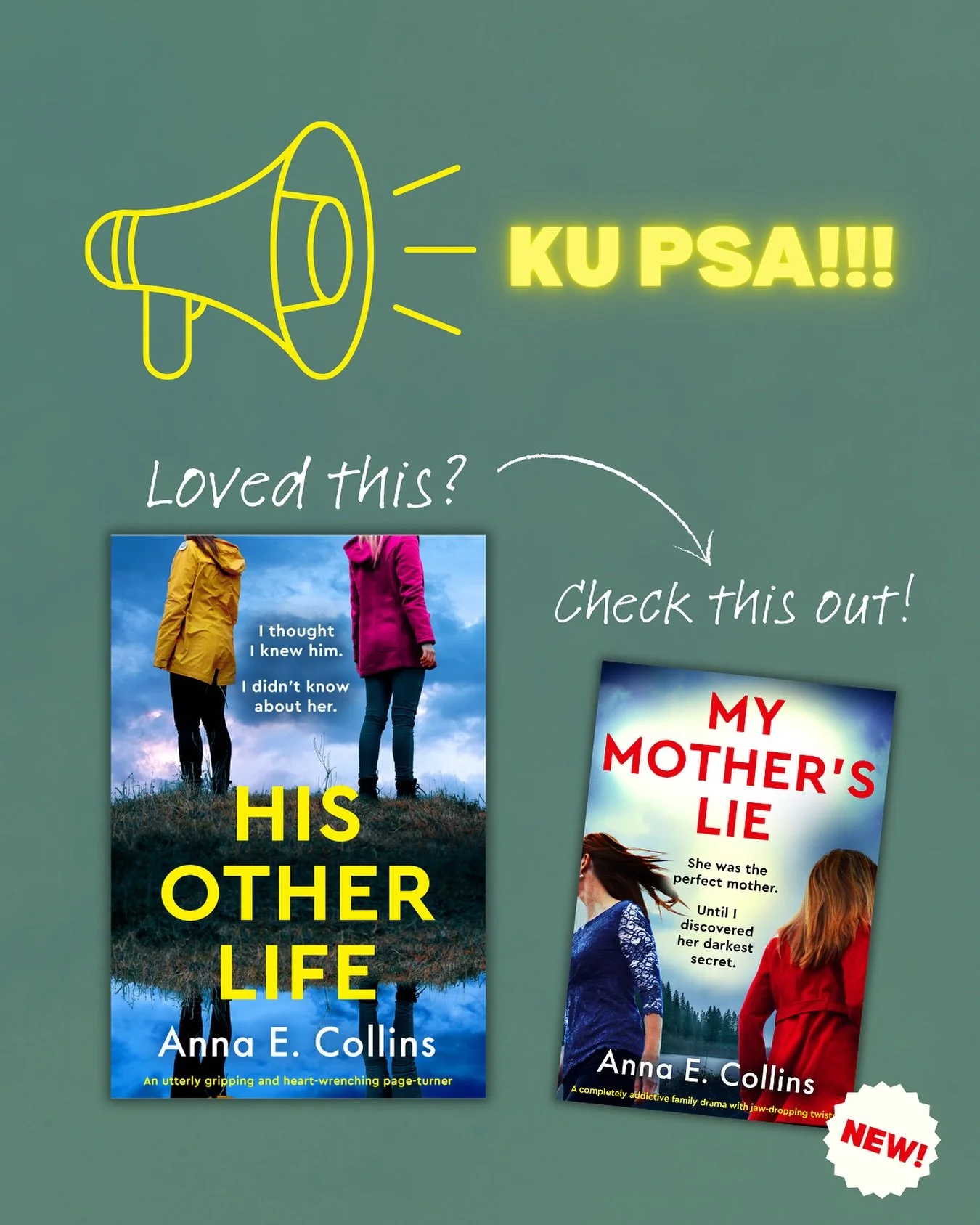 POV: You&rsquo;ve read my books before and want something new in the same vein!

If you enjoyed the emotional suspense of #HisOtherLife you should definitely check out #MyMothersLie

Available in paperback and ebook now, and FREE in KU!

#kubooks 
#w