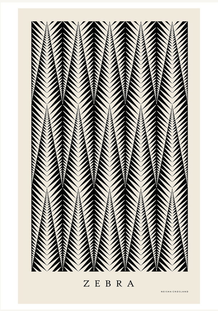 Zebra Ebony Poster - £160 - Neisha Crosland