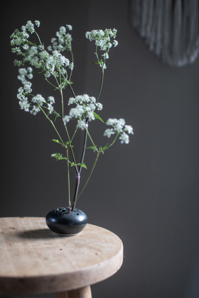 Orchard Black Stoneware Flower Frog - £19 - Paper Thin Moon