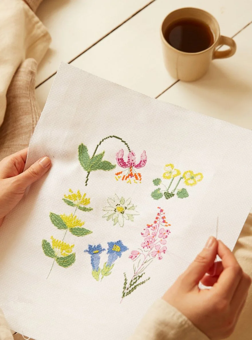Meadow Flowers Cross Stitch Kit - £20 - DMC
