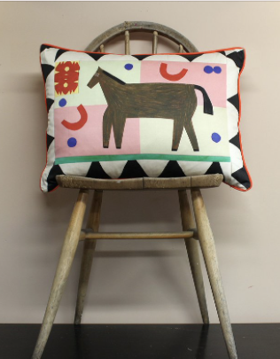 Kate Black Horse Cushion cover - £95 - The Shop Floor Project