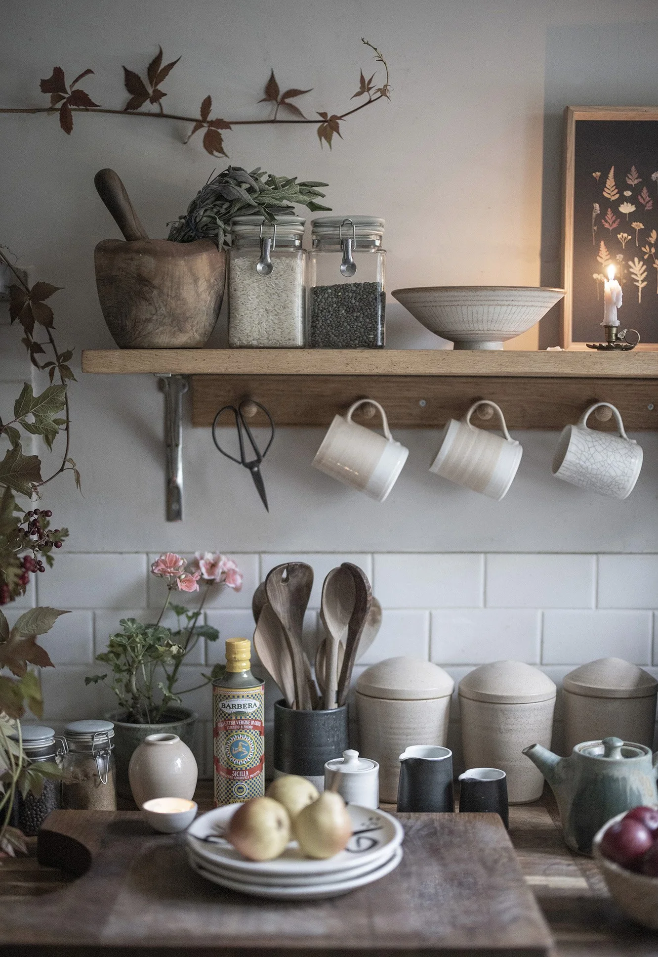 Candles are a constant in my kitchen during the colder months.