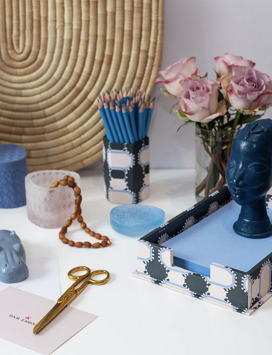 Lali The Blues Hexagonal Brush Pot - £24 - Dar Leone