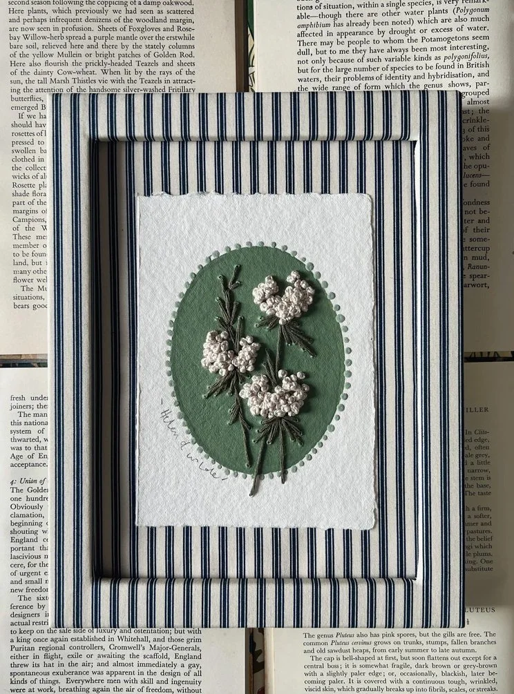 Embroidered flowers artwork - Ovobloom £65