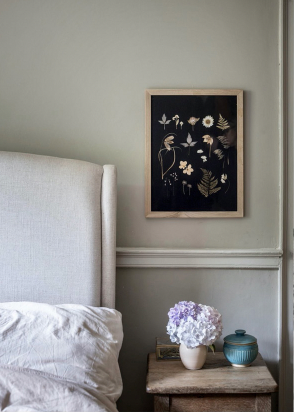 Framed pressed flower print - Paper Thin Moon