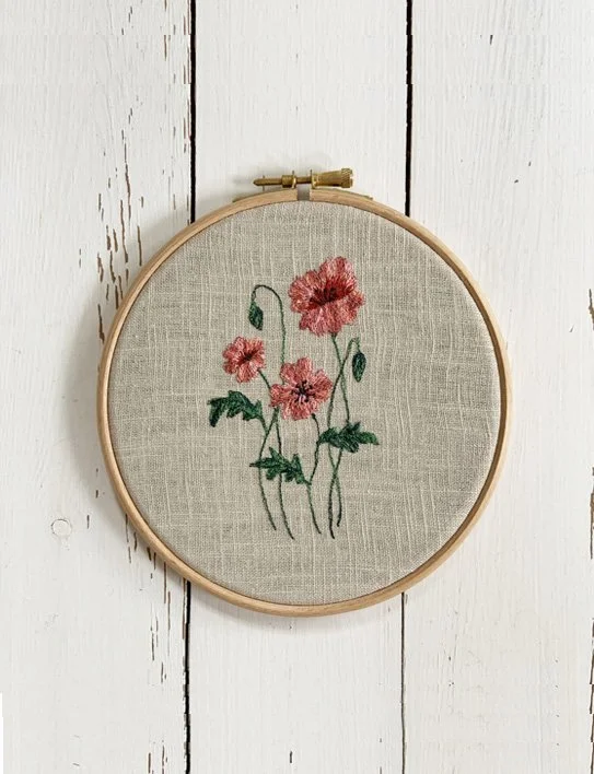 Poppies machine embroidery kit - Sarah Beaver Design - £20