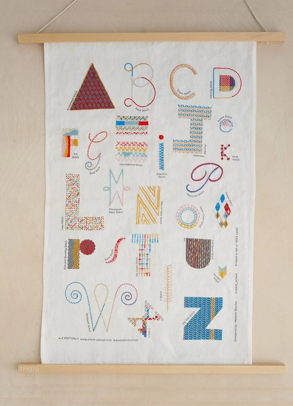 A-Z embroidery kit - Raystitch £45