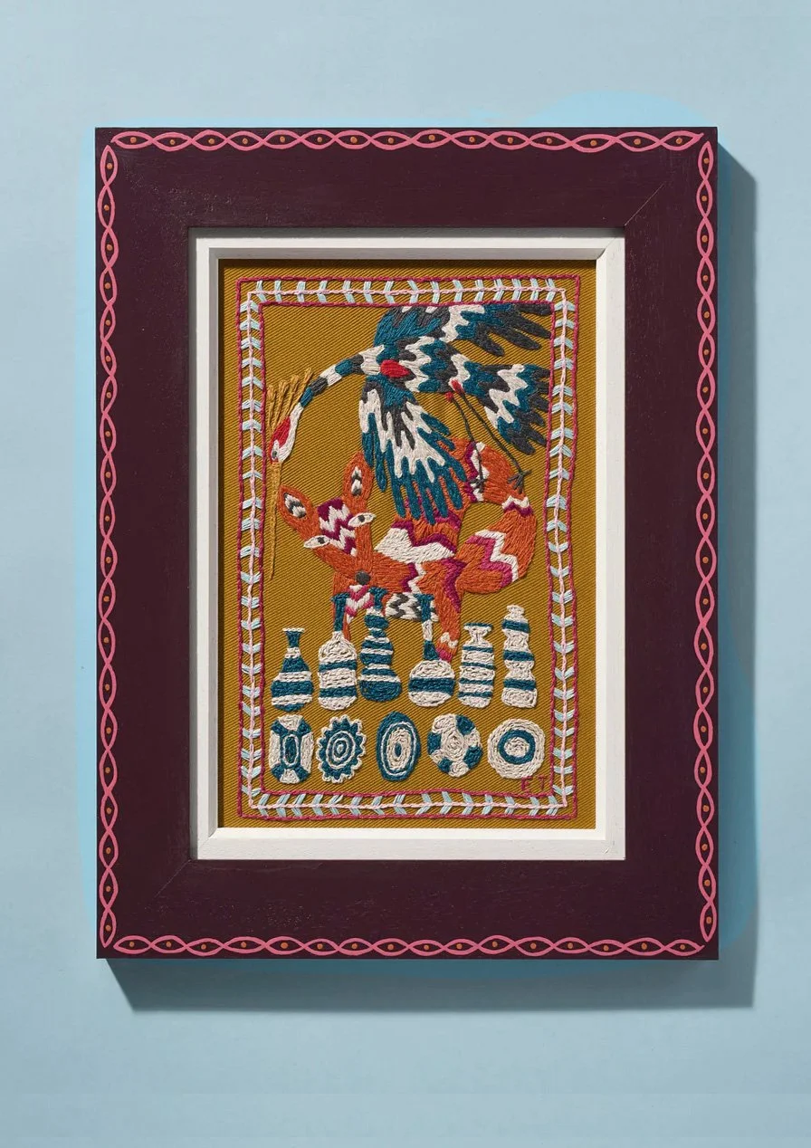 The Fox and the Crane embroidery kit - The Fabled Thread £80