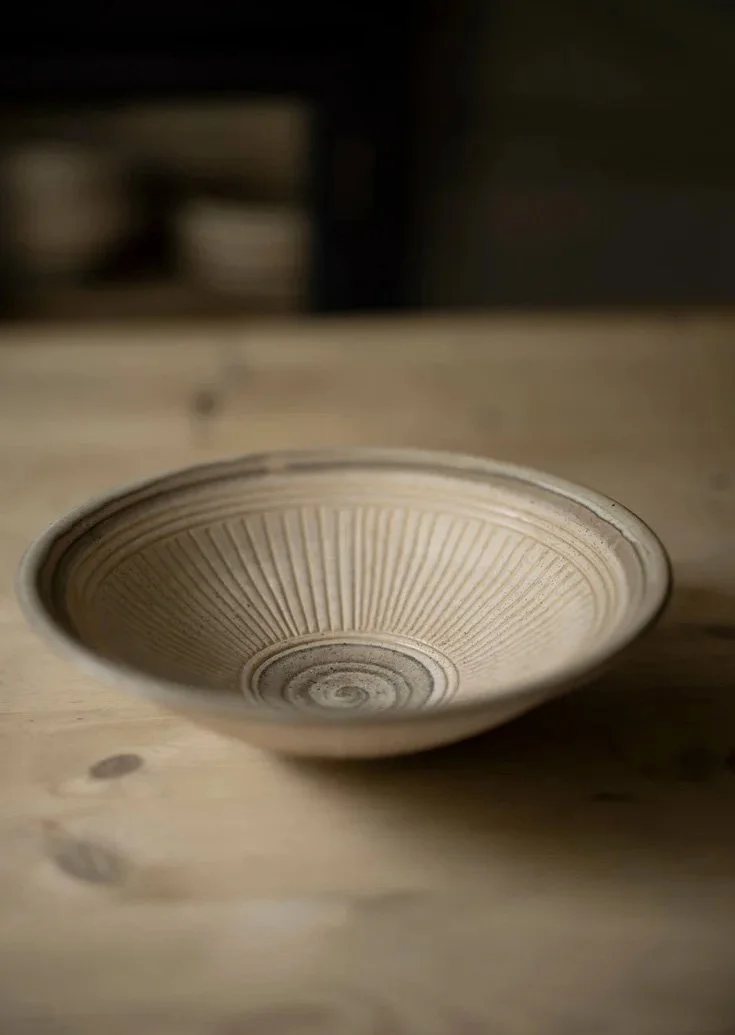 Oatmeal stoneware serving bowl - Paper Thin Moon £79