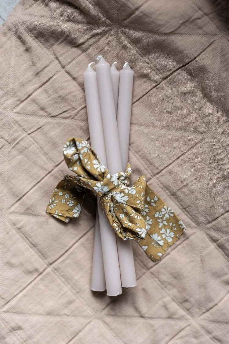 Wrapped pink candle bundle - Paper Thin Moon £6.50