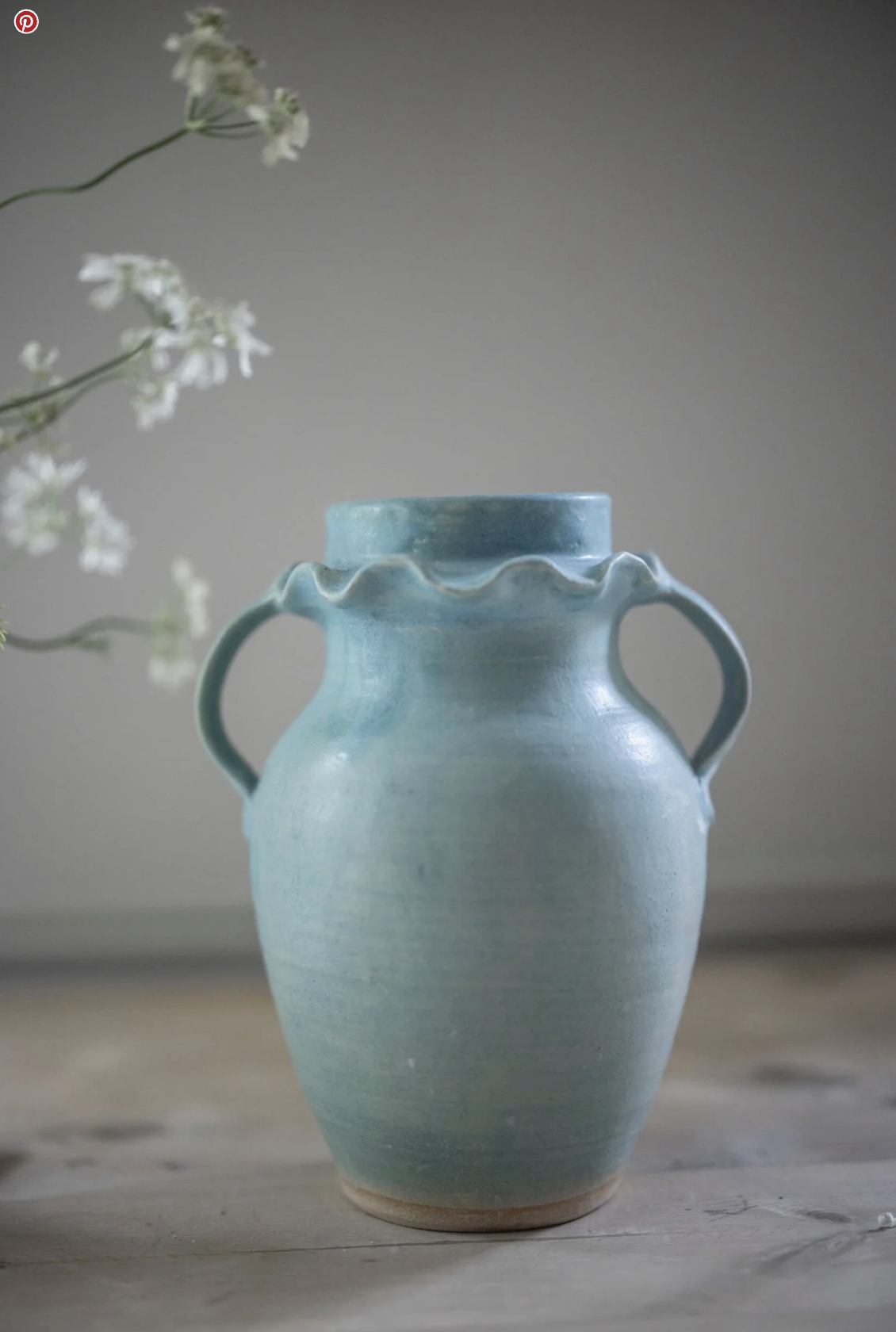 Large Handled Stoneware Vase